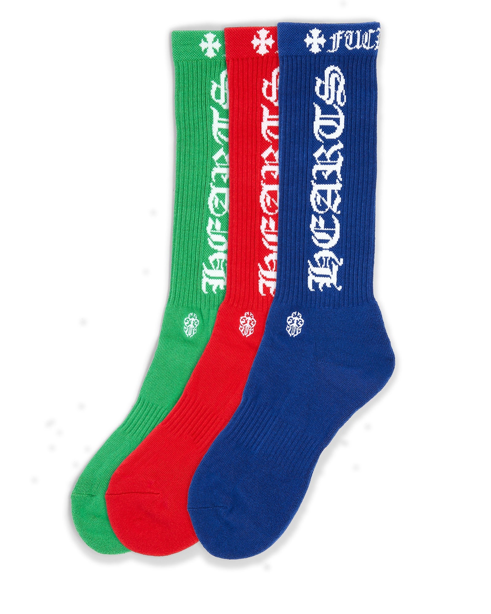 Chrome Hearts Socks 3-Pack CH Multicolor | Flex Shop