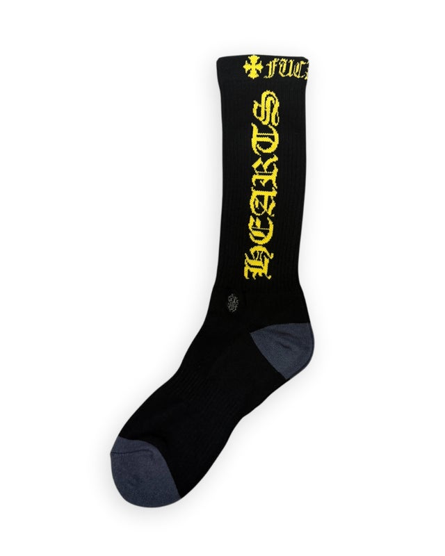 クロムハーツ ソックス SOCKS OLD ENGLISH 文字黄 Chrome Heartsの